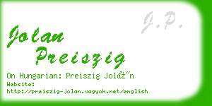 jolan preiszig business card